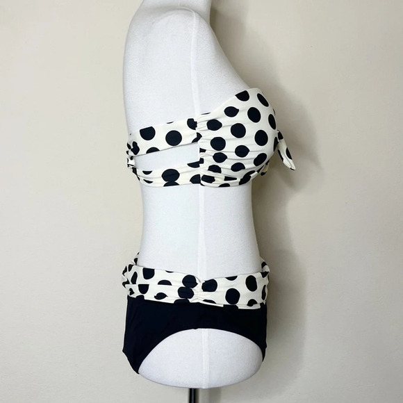 L*Space Beach Party Polka Dot Bandeau Top & Flip Bottom Swimsuit Bikini Set - Picture 7 of 16